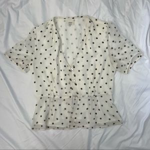 Wilfred button up peplum blouse